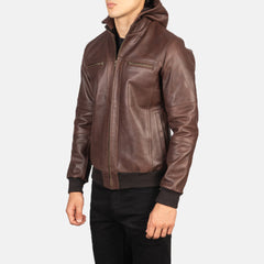 Bouncer Biz Brown Leather Bomber