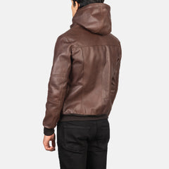 Bouncer Biz Brown Leather Bomber