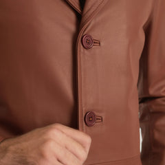 Classmith Coat Crafted In Brown Leather