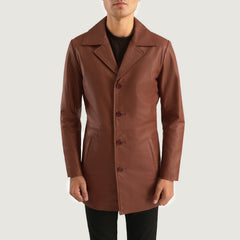 Classmith Coat Crafted In Brown Leather