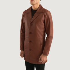 Classmith Coat Crafted In Brown Leather