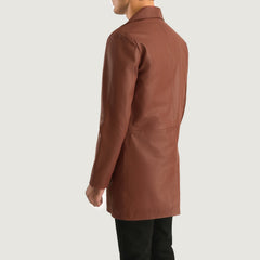 Classmith Coat Crafted In Brown Leather