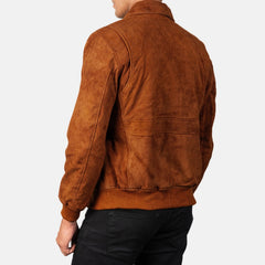 Coffmen A2 Bomber Jacket In Brown Suede