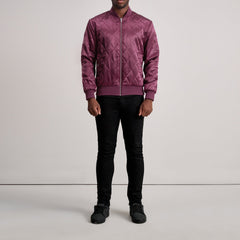 Danson Quilted Varsity Jacket In Maroon