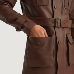 Dolf Leather Jacket In Brown