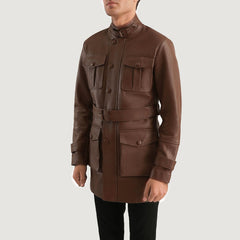 Dolf Leather Jacket In Brown