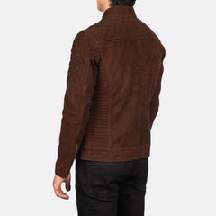 Fernando Quilted Suede Biker Jacket In Brown