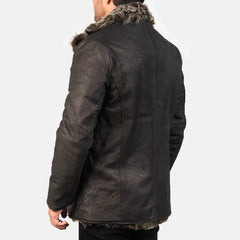 Furlong Leather Coat In Black