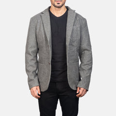Borges Grey Blazer In Wool