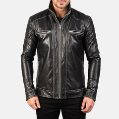 Hudson Biker Jacket Made From Black Leather