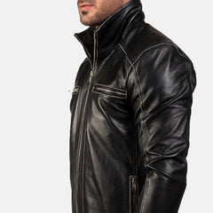Hudson Biker Jacket Made From Black Leather