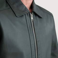 Fireline Bold Green Leather Street Jacket