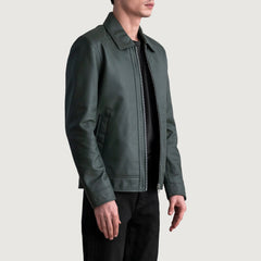 Fireline Bold Green Leather Street Jacket
