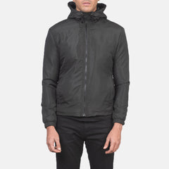 Jimmy Hooded Windbreaker Jacket In Black