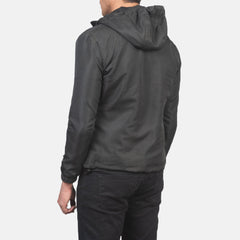 Jimmy Hooded Windbreaker Jacket In Black
