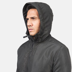 Jimmy Hooded Windbreaker Jacket In Black