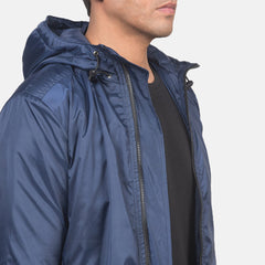 Jimmy Hooded Windbreaker Jacket In Blue