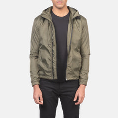 Jimmy Hooded Windbreaker Jacket In Green
