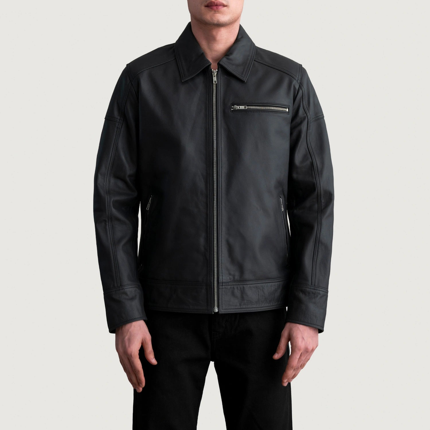 Ashridge Burn Matte Black Biker Jacket