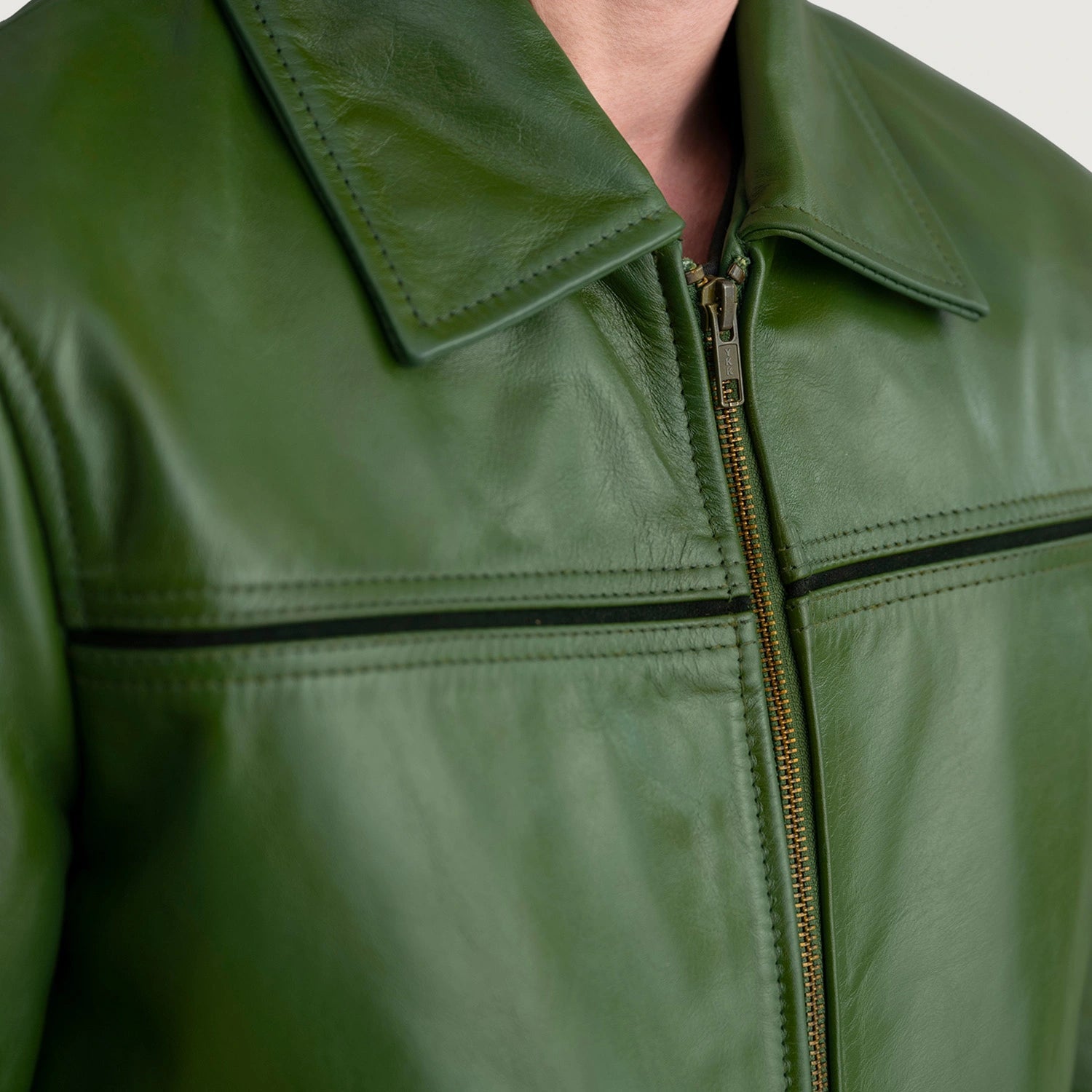Shadowveil Mystical Green Leather Jacket