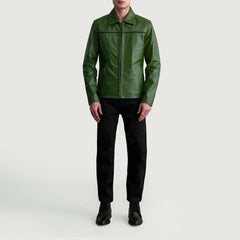 Mystical Leather Jacket In Green