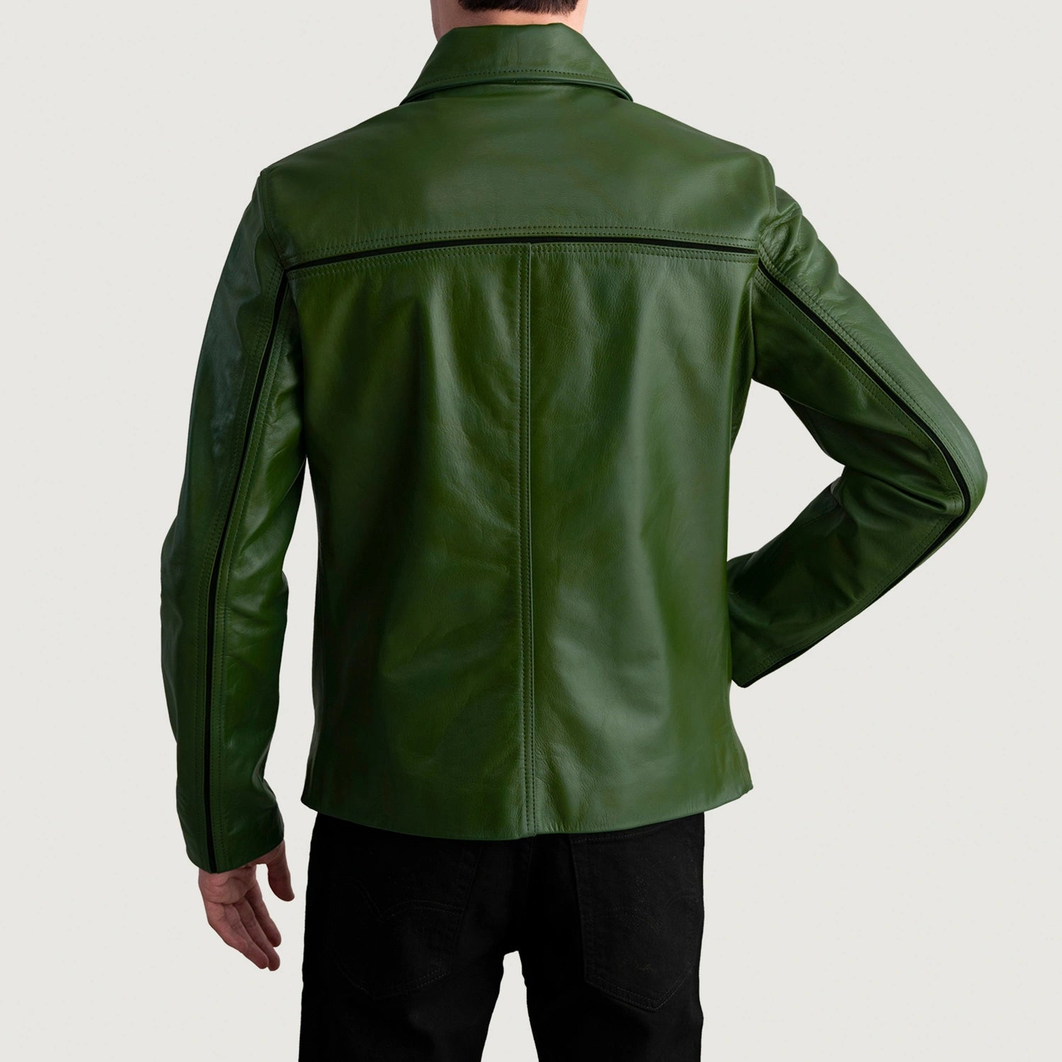 Shadowveil Mystical Green Leather Jacket