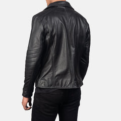 Raiden Leather Biker Jacket In Black