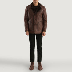 Rocky Fur Leather Coat In Brown