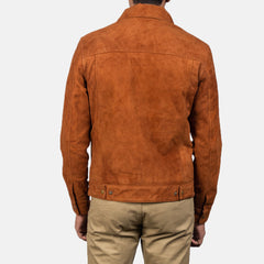 Stallon Suede Trucker Jacket In Brown