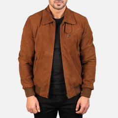 Tomchi Suede Leather Jacket In Tan