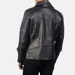 Vincent Leather Biker Jacket In Black