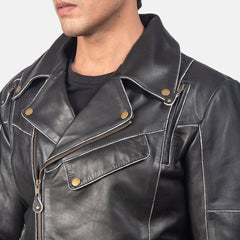 Vincent Leather Biker Jacket In Black