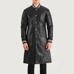 Wilde Leather Varsity Coat In Black