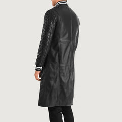Wilde Leather Varsity Coat In Black