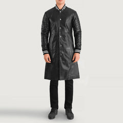 Wilde Leather Varsity Coat In Black