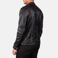 Youngster Leather Biker Jacket In Black