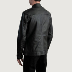 Zen Leather Biker Jacket In Black
