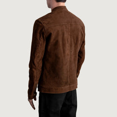 Zen Suede Biker Jacket In Brown