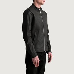 Zen Tumbled Leather Biker Jacket In Brown