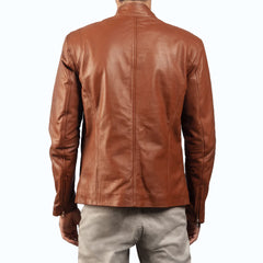 Men's Ionic Brown Leather Jacket - Braford Leather