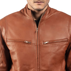 Men's Ionic Brown Leather Jacket - Braford Leather