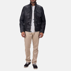 Maurice Leather Jacket In Black