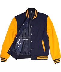 Men's Blue & Yellow Varsity Jacket - Letterman Baseball Bomber