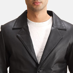 Alyson Leather Blazer Black