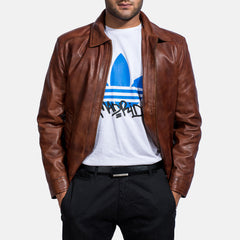 Inferno Leather Jacket In Brown