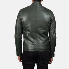 Outland Edge Green Vintage Leather Moto Jacket