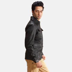 Raven Leather Jacket In Black