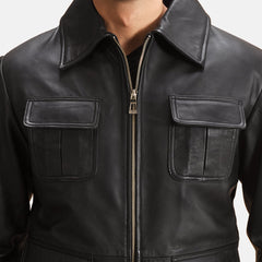 Raven Leather Jacket In Black