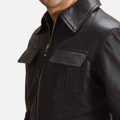 Raven Leather Jacket In Black