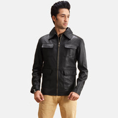 Raven Leather Jacket In Black